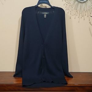 Classiques for Nordstrom: Women's cardigan, button-up, Drk Brown/ Sz: Lrg